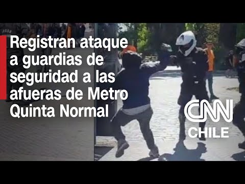 Atacan con cuchillos a guardias que frustraron robo afuera de estación de Metro Quinta Normal