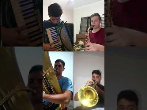 Tocata à distância // Hino 283 (Sax, Trompete, Acordeon e Tuba) #shorts