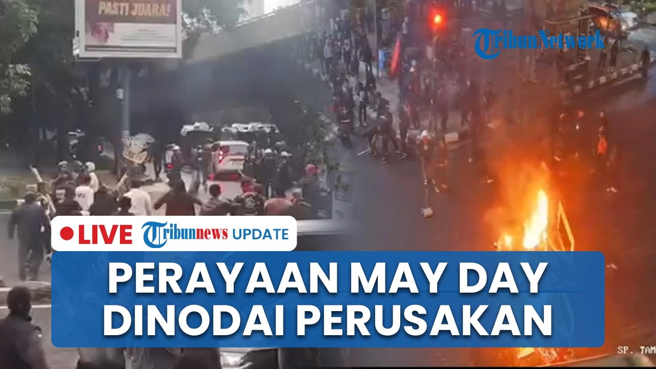 LIVE: Perayaan May Day di Bandung Memanas, Kelompok Berpakaian Serba Hitam Lakukan Perusakan