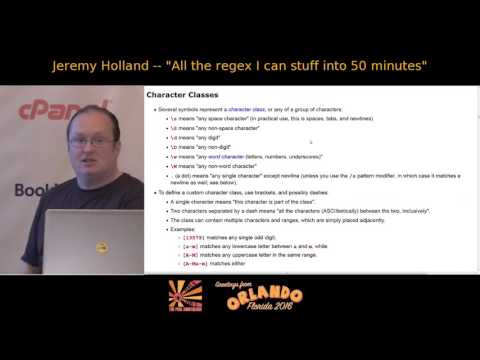 2016 -  All the Regex I Can Stuff Into 50 Minutes!‎ - Jeremy Holland