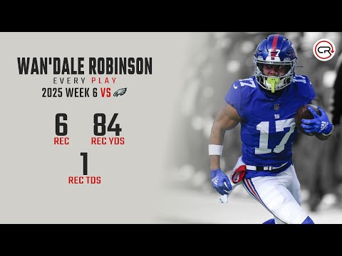Wan'Dale Robinson Week 6 Highlights | Every Target and Catch vs Eagles