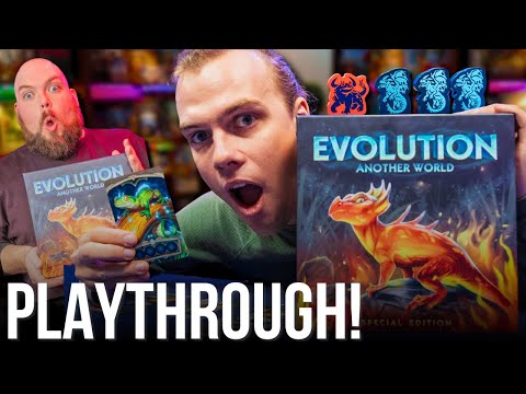 Making Magical Lizards! Evolution Another World Full Board Game Playthrough!