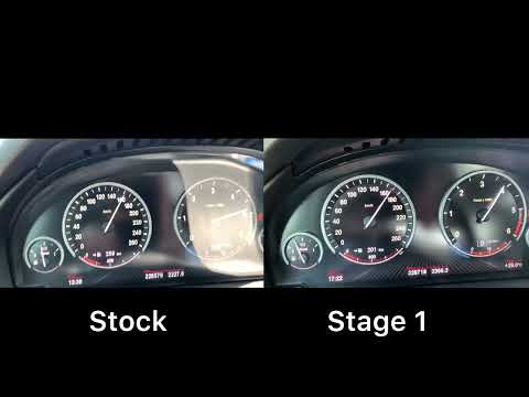 BMW X5 F15 M50D acceleration 100-200 stock vs stage 1