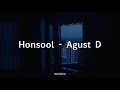 Honsool 혼술 - Agust D | English lyrics