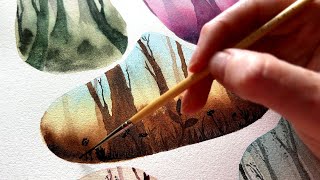 Paint Watercolor Trees With Me | Beginner-Friendly Step-by-Step Paint Along