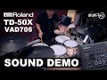 Roland TD-50X Sound Demo on the VAD706 GN electronic drumkit