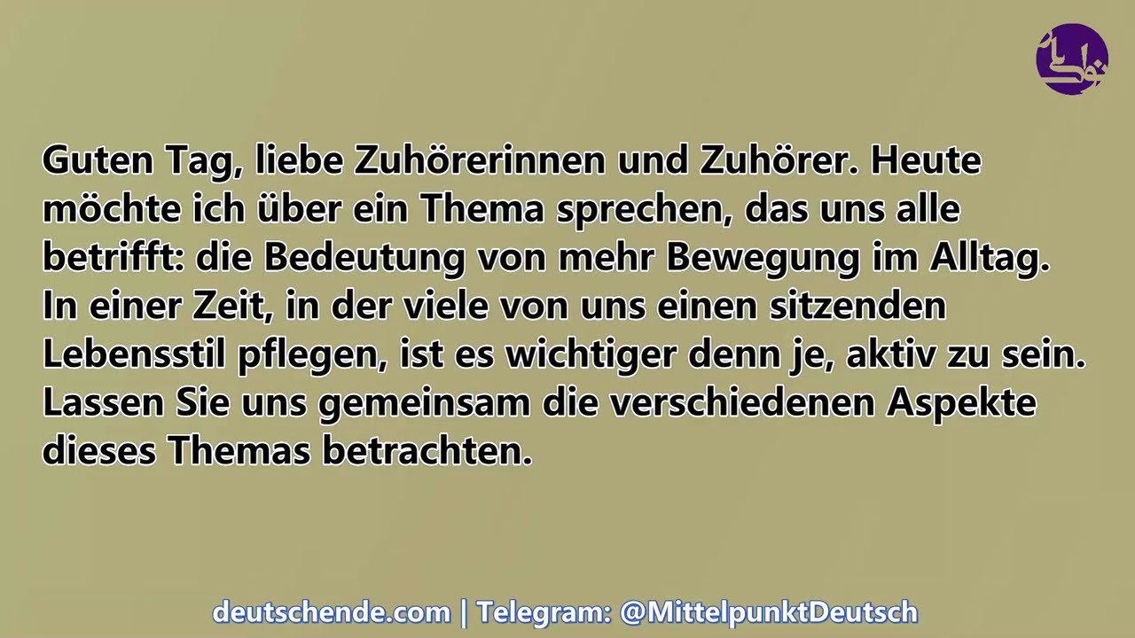 05 - Mehr Bewegung im Alltag - Goethe B2 - Sprechen - Teil 1