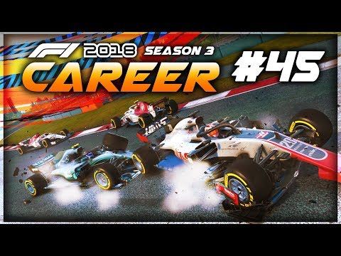 F1 2018 Career Mode Part 45: HUGE 4 CAR CRASH! & MERCEDES' DEMISE!