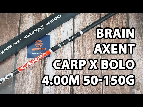  Болонське вудлище Brain Axent Carp X Bolo 4.00m 50-150g для бічного ківка (телескопічне, з кільцями) + чохол та захист на кільця