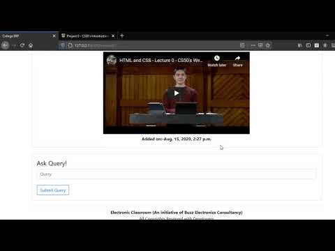 CS50 Web 2020 Capstone Electronic Classroom