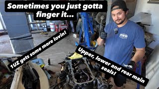 1UZ rear main seal, upper and lower oil pan reseal!