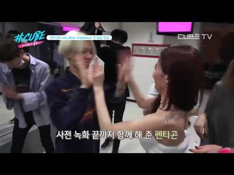 E'Dawn congratulates Hyuna 'BABE' backstage