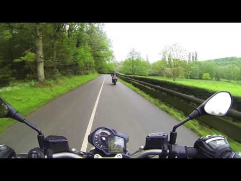 Aprilia Shiver 750 following Ducati Monster 696