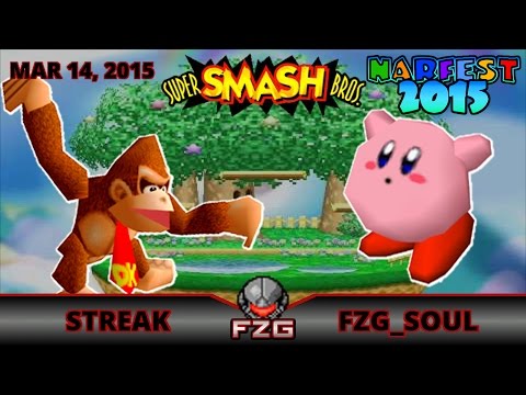 Narfest 2015|Smash 64-Winners Bracket: Streak (DK) vs Soul (Kirby)