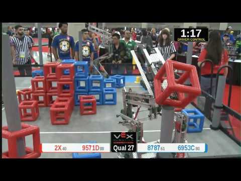 2015 VRC Tech Q27 - 2X 9571D vs 8787 6953C - 62 to 20 - VEX Worlds 2015 - Technology Division