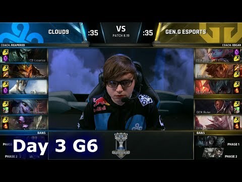C9 vs GEN | Day 3 Group Stage S8 LoL Worlds 2018 | Cloud 9 vs Gen.G