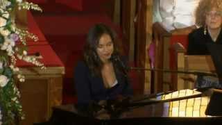 Alicia Keys &quot;Send Me An Angel&quot; Tribute At Whitney Houston&#39;s Funeral - Memorial