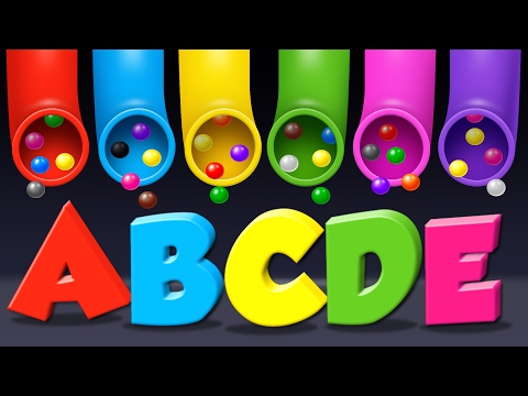 Learn Alphabet for Toddlers Kids Babies with A Lot of Candy Surprise Eggs