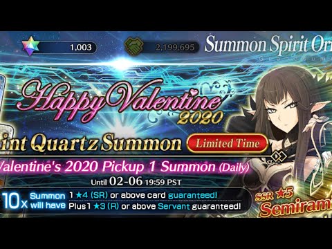 [FGO NA] Valentine’s 2020 Semiramis Summon Rolls SQ1000