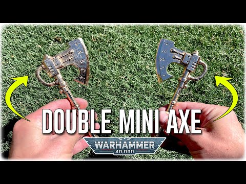 Casting DOUBLE MINI Axes From Warhammer 40K - Aluminum Bronze Art From Scrap
