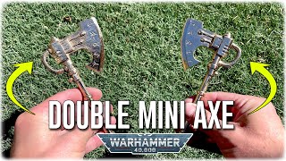 Casting DOUBLE MINI Axes From Warhammer 40K - Aluminum Bronze Art From Scrap