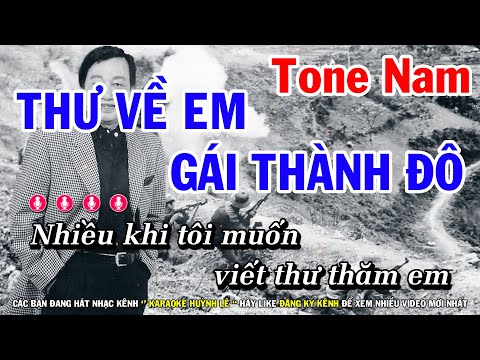 Karaoke Thư Về Em Gái Thành Đô - Tone Nam Nhạc Sống Dễ Hát Nhất