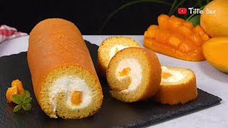 Mango Swiss Roll Cake Recipe by Tiffin Box