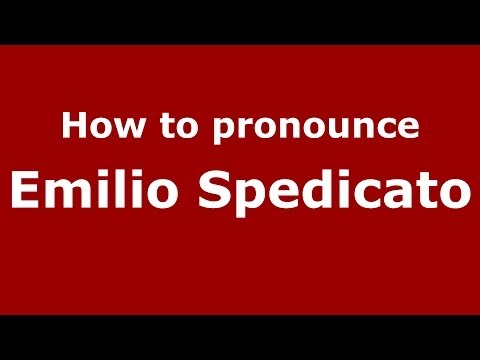 How to pronounce Emilio Spedicato (Italian/Italy) - PronounceNames.com