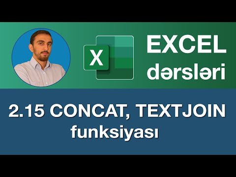 Excel dərsləri - 2.15. Excel xana birləşdirmə, Tek Hücrede Ad Soyad Birleştirme Excel Formülleri