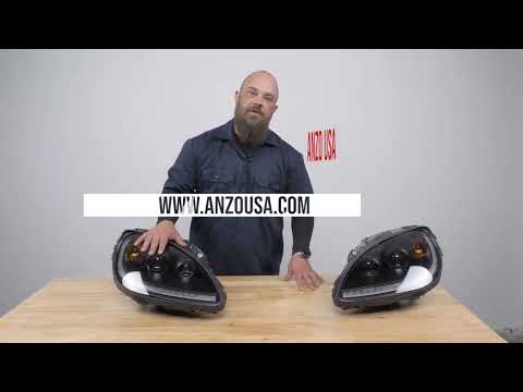 Anzo USA 2005-2013 Chevy Corvette Projector Switchback Plank Headlights