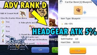 How to Get Adv Rank D and Headgear Atk 5% - Ragnarok M: Eternal Love (SEA)