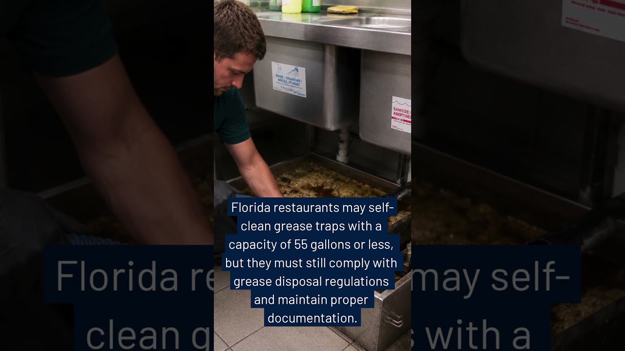 Can restaurants clean grease traps themselves in Florida?