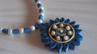 DIY - Quilled Paper Necklace, Easy paper quilling jewellery tutorial