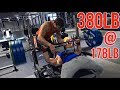 380LB/173KG BENCH PR @ 178 LB BODYWEIGHT