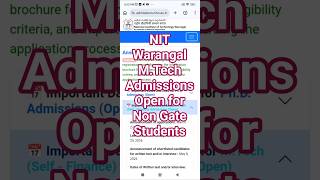 🎯 NIT Warangal M.Tech. Admission 2026 🔥 | No GATE Required | All Departments