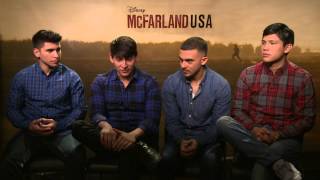 Carlos Pratts, Hector Duran, Sergio Avelar & Johnny Ortiz Interview - McFarland, USA video