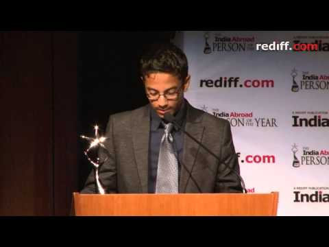 Shubham Banerjee India Abroad Special Award for Achievement 2014 acceptance speech