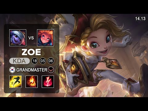 Zoe vs Tristana MId - KR Grandmaster - Patch 14.13 Season 14