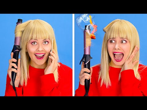 SHORT HAIR AND LONG HAIR PROBLEMS || Everyday Hair Problems And Funny Situations by 123 GO!
