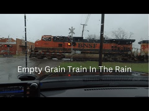 Empty Grain Train In The Rain