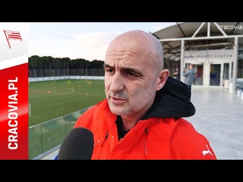 Trener Michał Probierz po sparingu z Akademiją Pandev (24.01.18)