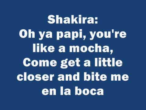 Shakira - Rabiosa feat  Pitbull Lyrics/letra on screen