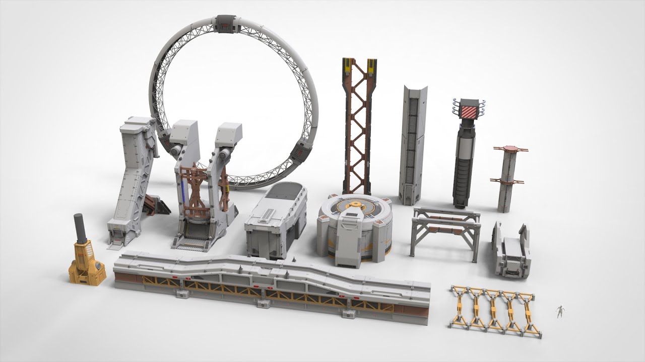Sci-fi Architecture kitbash 47 3D Model