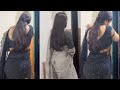 Back Pose In Black Saree Low Waist Elegant Saree Draping Style Saree Fashion Show Saree