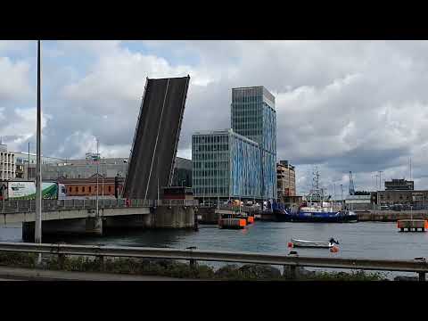 Ireland -Dublin  Tom Clarke Bridge getting raised
