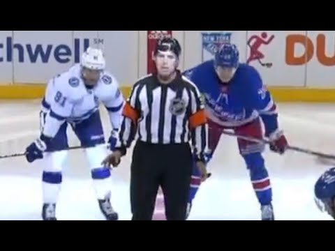 Referee Gives Speech Before Puck Drop Rangers VS Lightning