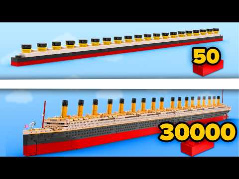 LEGO Super-Long Titanic From 50 to 30,000 Parts | Comparison