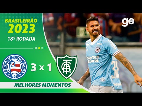 Gols e lances de Bahia x América-MG