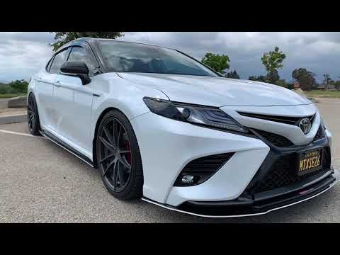 Toyota Camry XSE 2019 lowered on 20s eibach pro kit 2018 2020 SFACTOR FABRICATION TINTED LIGHTS