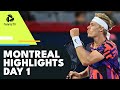 Shapovalov Battles De Minaur; Wawrinka Plays Ruusuvuori | Montreal 2022 Day 1 Highlights